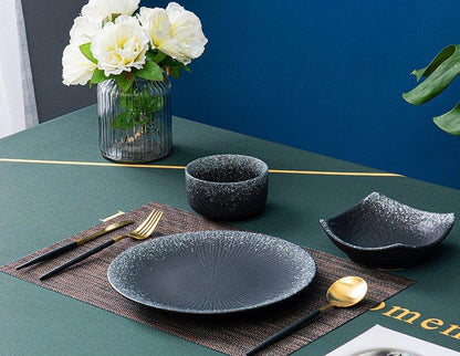 Ceramic Dinner Set | Scenic Nature Plates Bowls & Flatware