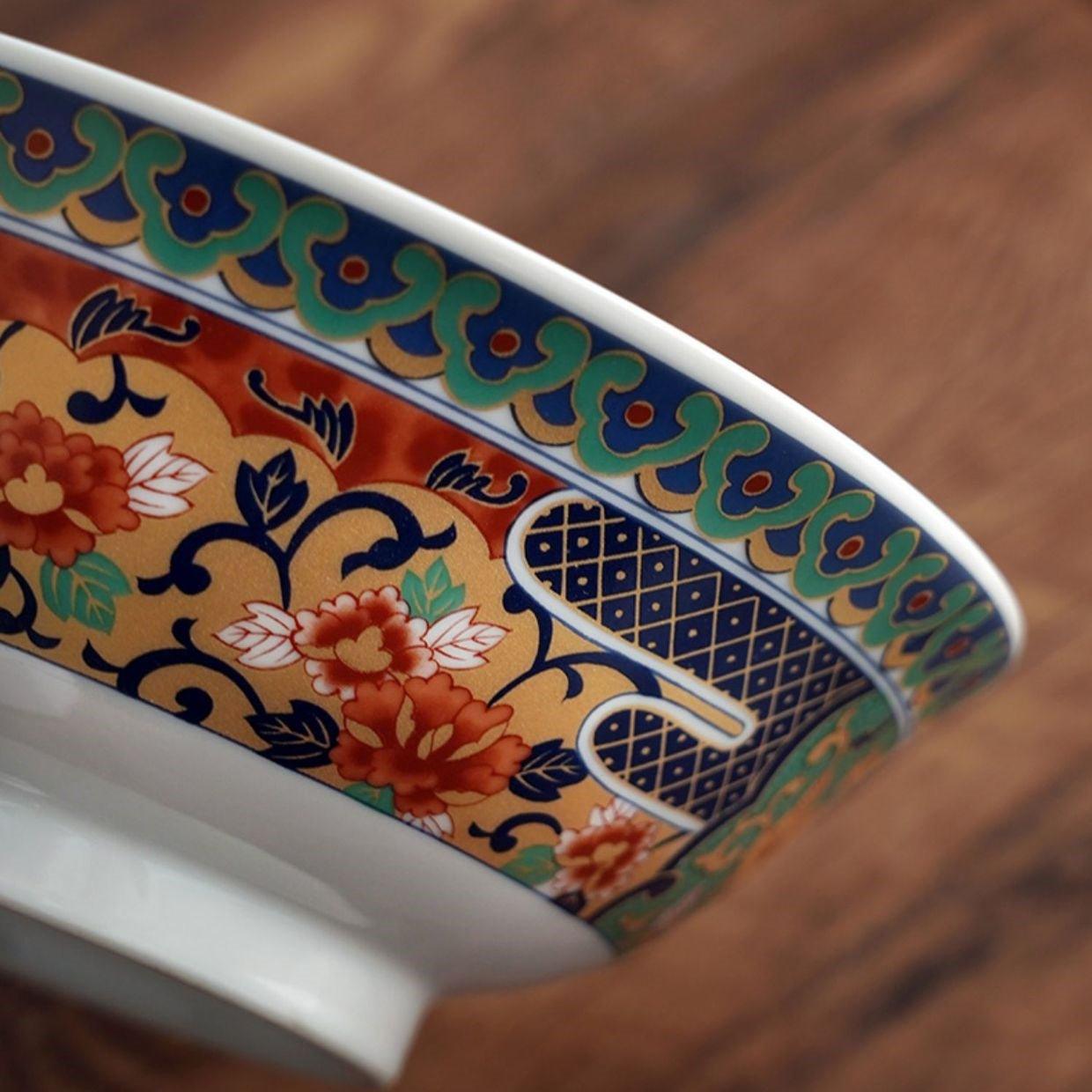Ramen Bowl | Japanese Mino Ware Imari Handcrafted Imperial Ceramic Bowl