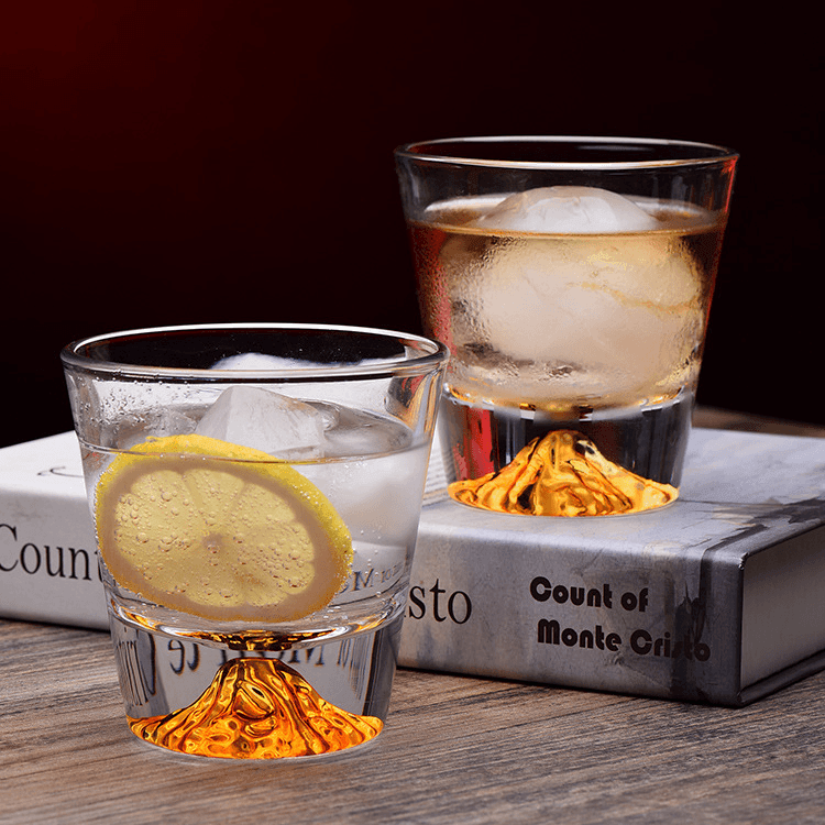 Whiskey Glass Set | Mount Fuji Edo Kiriko Handcrafted Japanese Single & Double