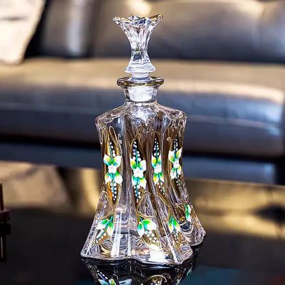 Whisky Decanter Set Bohemia Crystalite Butterfly Gold Enamel Czech Crystal Whisky Glass Decanter Gift Box