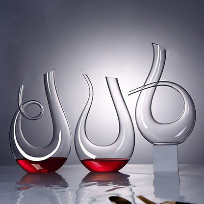 Wine Decanter Glass Aerating Decanter Abstract Design Modern Tabletop Carafe for Red Wine
