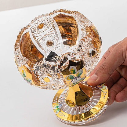 Crystal Candy Bowl | Bohemian Enamel & Gold Handcrafted Czech Glass