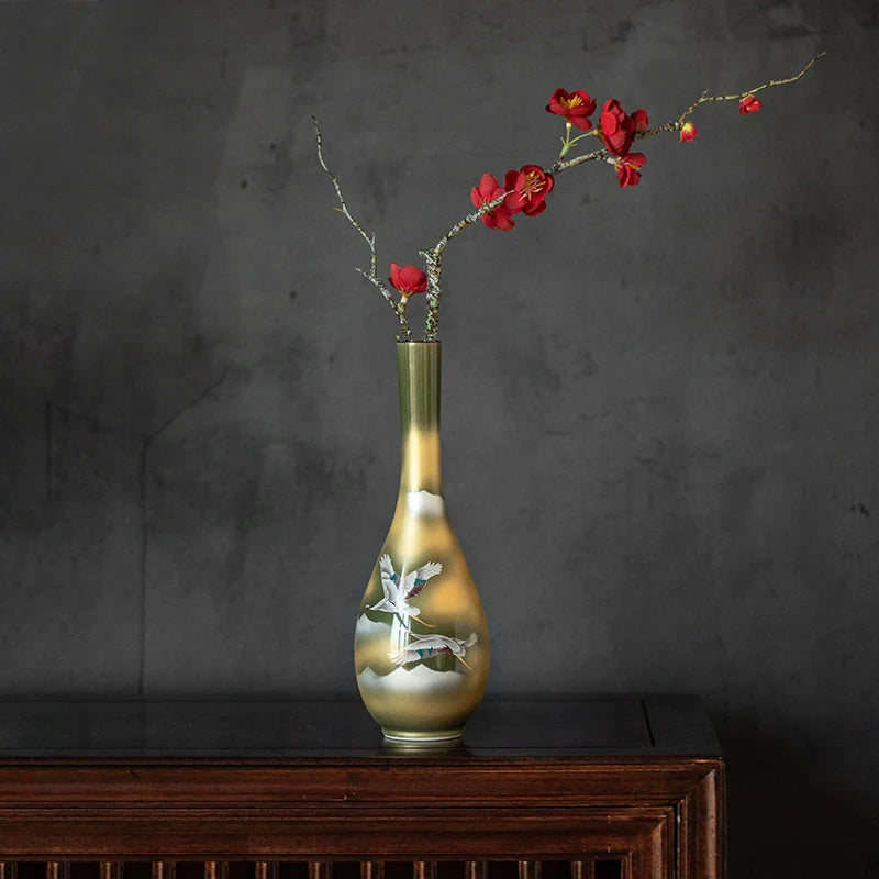 Japanese Ceramic Vase – Kutaniyaki Cloud Landscape Collection