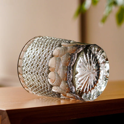 Chrysanthemum Whiskey Glass Royal | Edo Kiriko Hand-Carved Crystal
