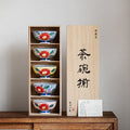 Ceramic Bowl Set of 5 – Mino Ware Hand-Painted Floral