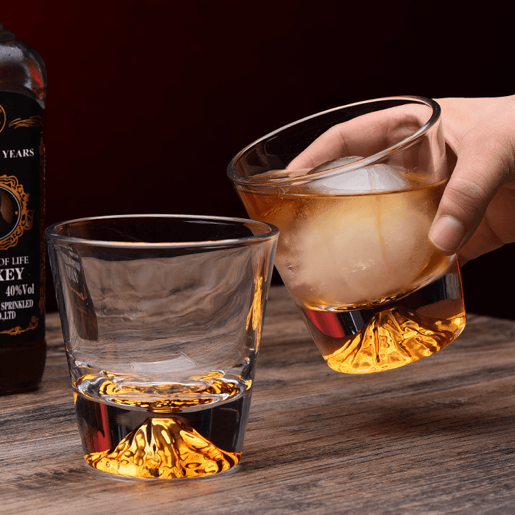 Whiskey Glass Set | Mount Fuji Edo Kiriko Handcrafted Japanese Single & Double