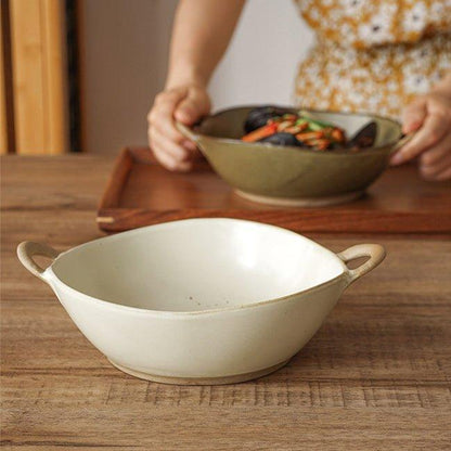 Ceramic Bowl with Handles – Artisan Japanese Pottery