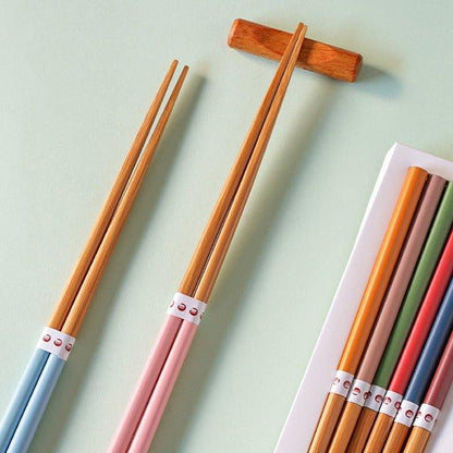 Bamboo Chopsticks Set of 6 Pairs – Multi-Color Gift Box