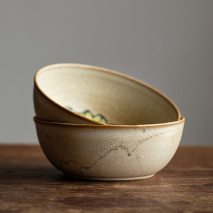 Ceramic Floral Bowl – Nunobiki Ware Hydrangea & Sunflower
