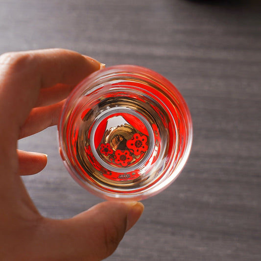 Sake Cup Set Japanese Gold Mt. Fuji Glass – Shochikubai 3pc