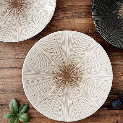 Mino Ware Ceramic Plates – Textured Wrinkled Pottery