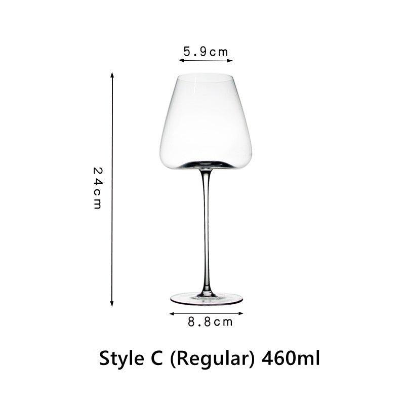 Burgundy Wine Glasses Crystal Red Stem – Wide Bowl Pinot Noir Glass Set | Regular & Red Stem Styles