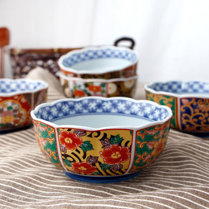 Bowl Set of 5 | Japanese Mino Ware Court Dyed Ceramic Dishwasher Safe