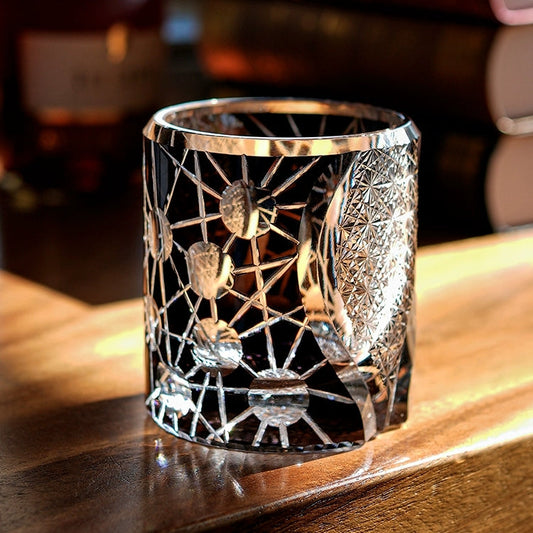 Crystal Whiskey Glass Night Jewel | Edo Kiriko Handcrafted Barware