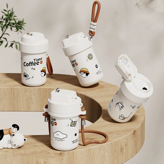 Insulated Thermos Ceramic Lined Stainless Steel | Cute Travel Mug