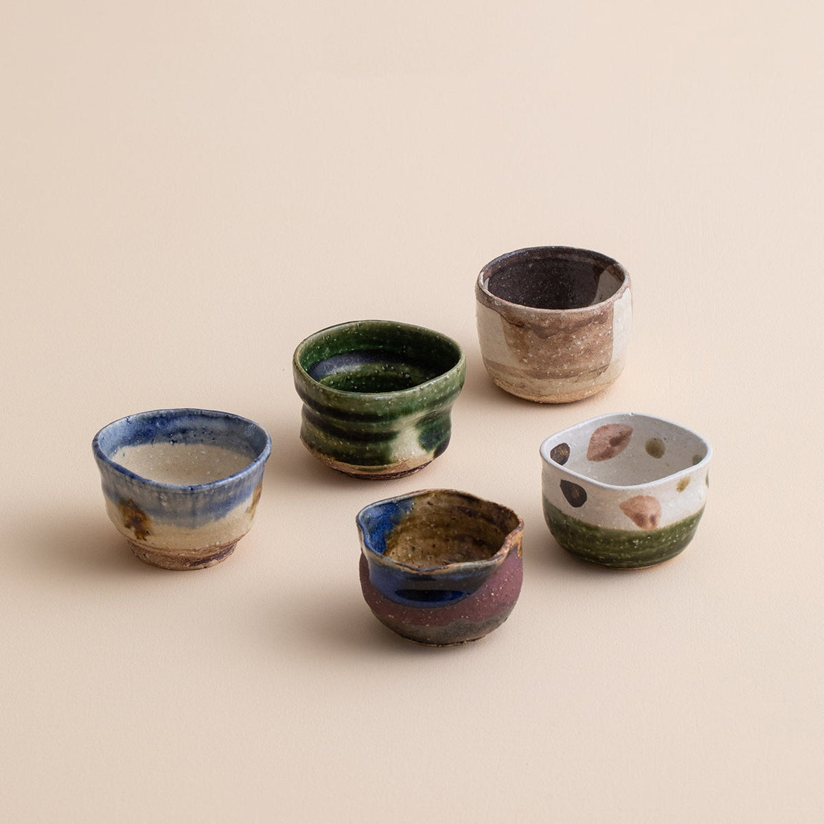 Ceramic Tea Cup Set of 5 – Mino Ware No-no-Shuukaku Harvest