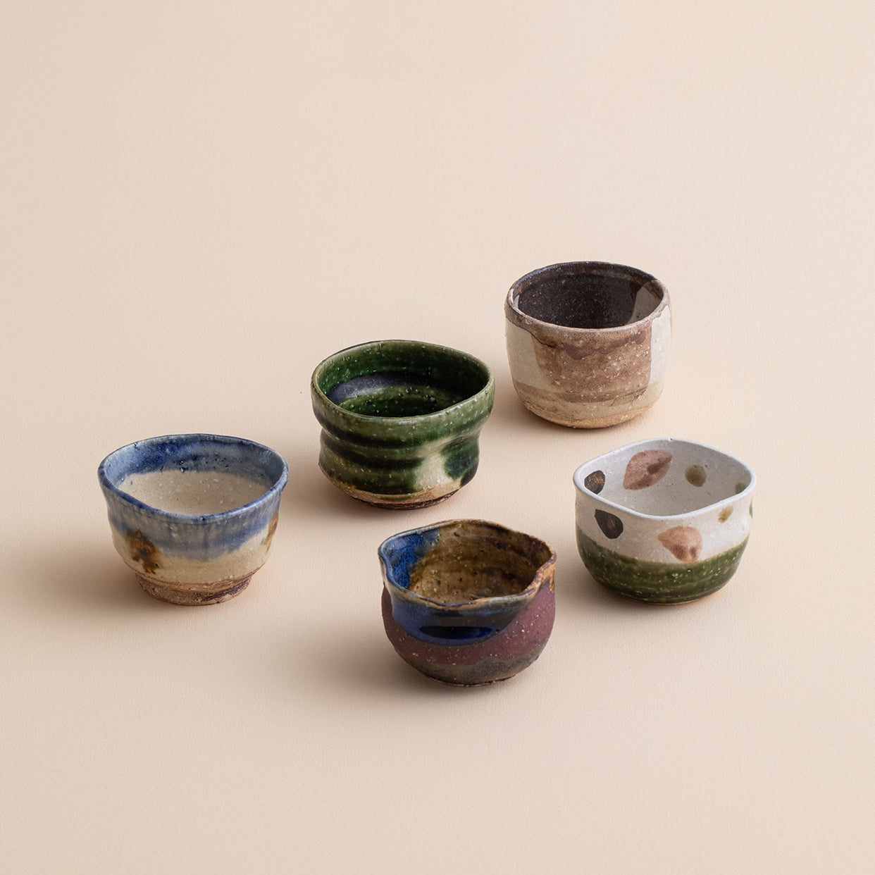 Ceramic Tea Cup Set of 5 – Mino Ware No-no-Shuukaku Harvest