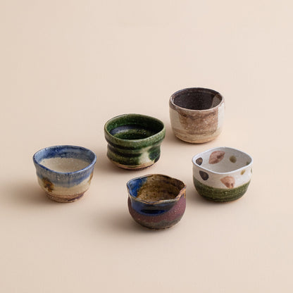 Ceramic Tea Cup Set of 5 – Mino Ware No-no-Shuukaku Harvest