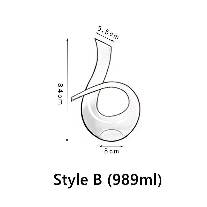Wine Decanter Glass Aerating Decanter Abstract Design Modern Tabletop Carafe for Red Wine