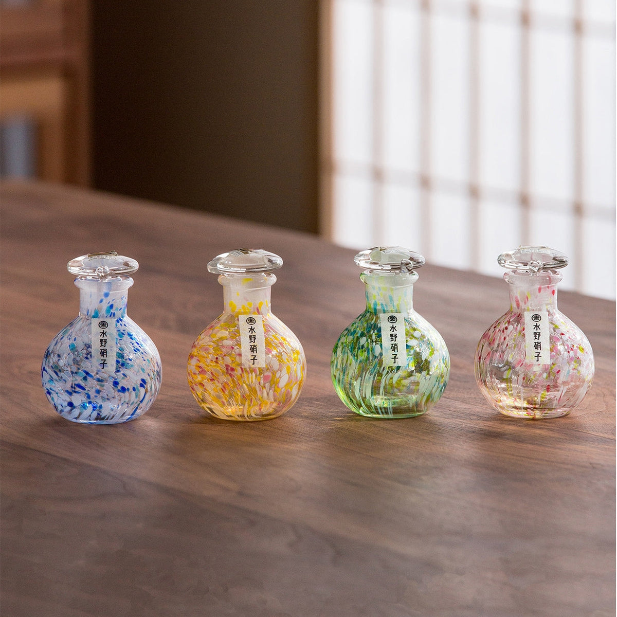 Soy Sauce Bottle Japanese Glass | 4 Seasons Handcrafted Set