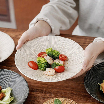 Mino Ware Ceramic Plates – Textured Wrinkled Pottery