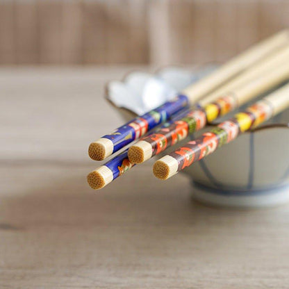 Bamboo Cooking Chopsticks Extended Bear Cartoon Anti-Slip Dual Set