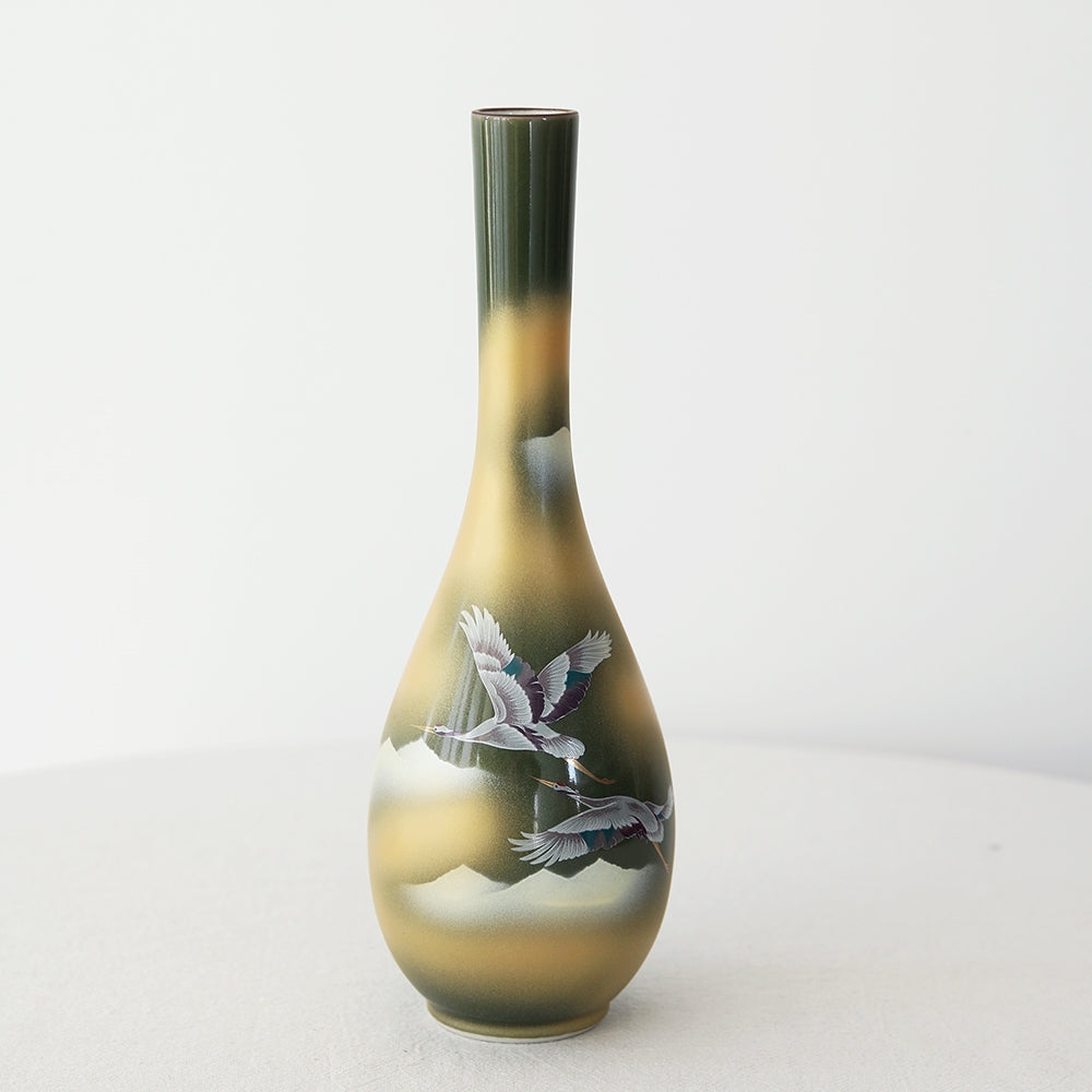 Japanese Ceramic Vase – Kutaniyaki Cloud Landscape Collection