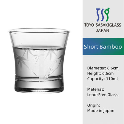Masu Sake Cup | Japanese Artisan Glass Sake Cup with Wooden Masu