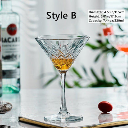 Martini Glasses Set of 2 – Patterned Cocktail Glassware