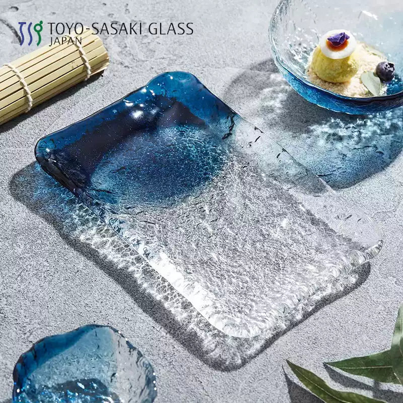Japanese Glass Plate & Bowl Set – Seiro Pure Dew Tableware Collection