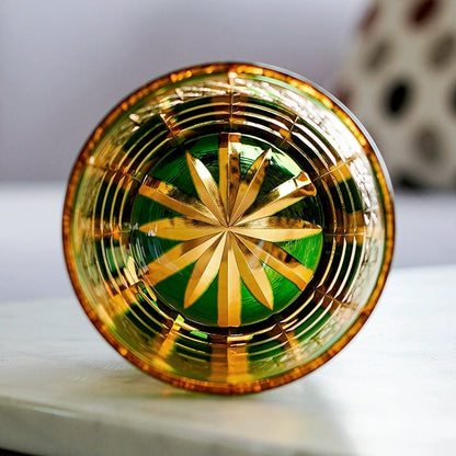 Whiskey Glass Edo Kiriko Handcrafted Diamond Pattern with Wooden Gift Box
