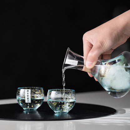 Sake Set Gold Foil Starlight | Handcrafted Japanese Glass