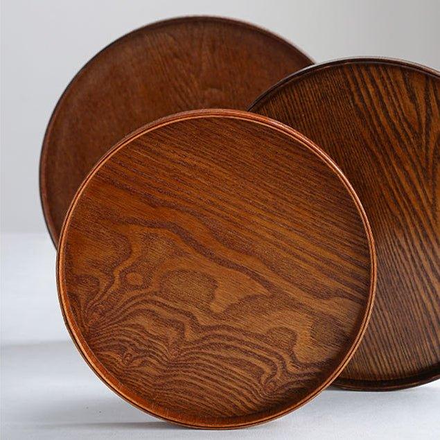 Willow Wood Tray Japanese Circular Round Serving Small Medium Large Moon