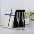 Champagne Glass Gift Set – Crystal Heart Silver Gold Rose