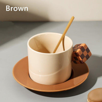 Coffee Cup Set Ceramic Mosaic Art Design – Cup Saucer & Teaspoon | Starry Night, Mona Lisa & More