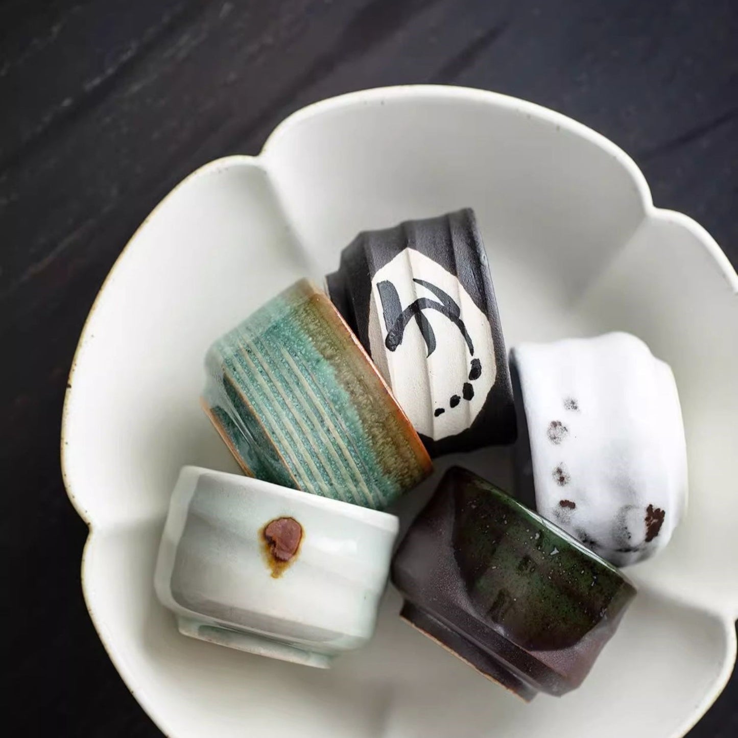 Ceramic Tea Cup Set – Mino Ware Yuugiri Evening Mist Hand-Painted