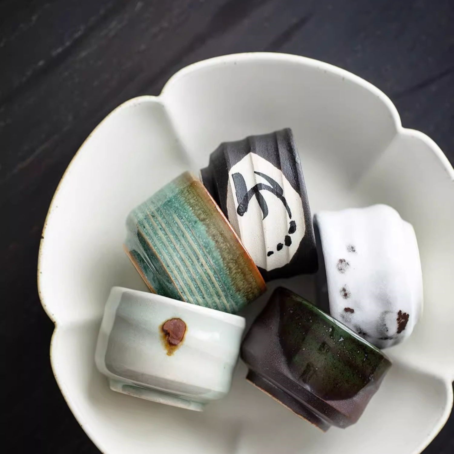 Ceramic Tea Cup Set – Mino Ware Yuugiri Evening Mist Hand-Painted