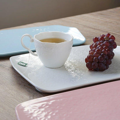 Ceramic Serving Platter | Japanese Floral Pattern Rectangular Dish