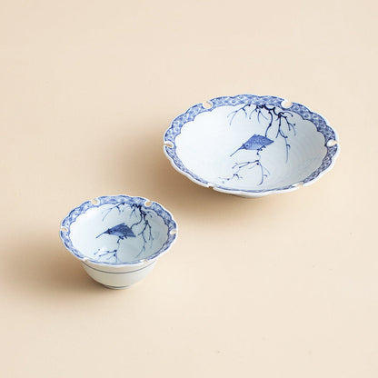 Japanese Ceramic Plate – Arita Ware Edanagi Blue Bird