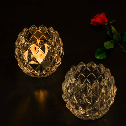 Crystal Candleholder Set of 2 German Glass Dinner Candlestand