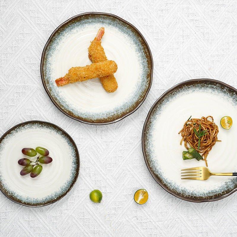 Ceramic Plate | Japanese Mino Ware Kiln-Altered Handcrafted Dinner Plate
