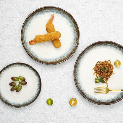 Ceramic Plate | Japanese Mino Ware Kiln-Altered Handcrafted Dinner Plate