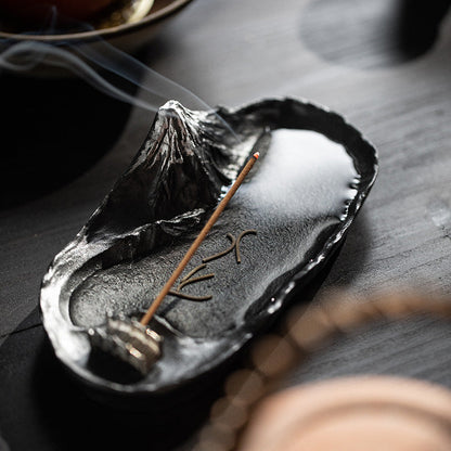 Incense Holder Mount Fuji Tin | Sakasa Fuji Handcrafted