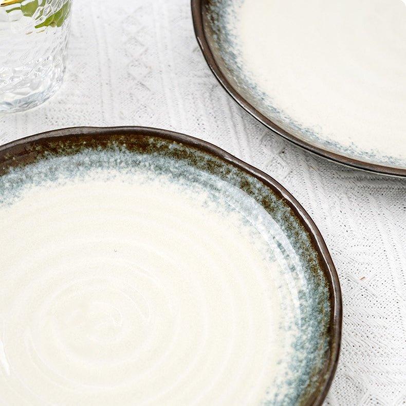 Ceramic Plate | Japanese Mino Ware Kiln-Altered Handcrafted Dinner Plate