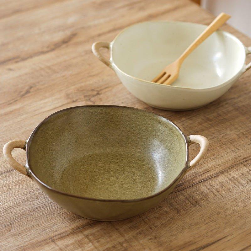 Ceramic Bowl with Handles – Artisan Japanese Pottery