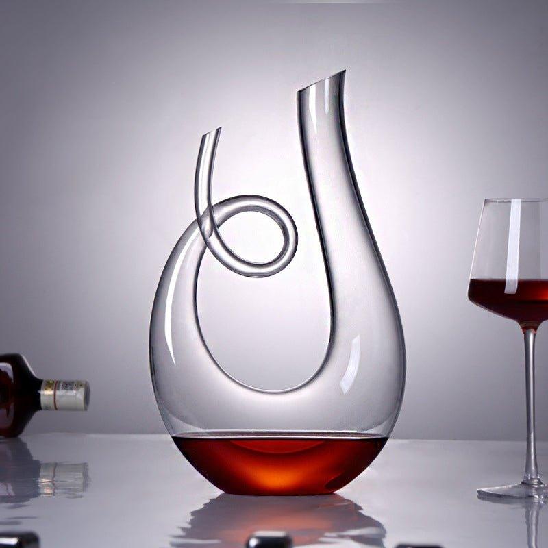 Wine Decanter Glass Aerating Decanter Abstract Design Modern Tabletop Carafe for Red Wine