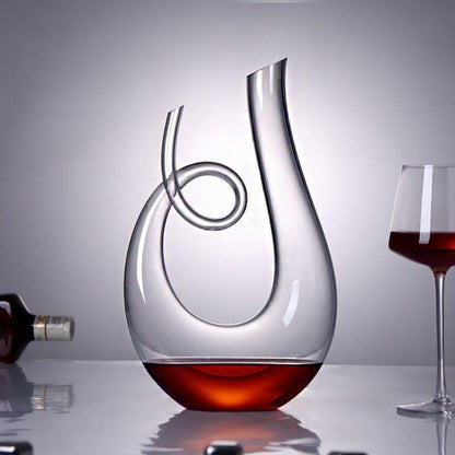 Wine Decanter Glass Aerating Decanter Abstract Design Modern Tabletop Carafe for Red Wine