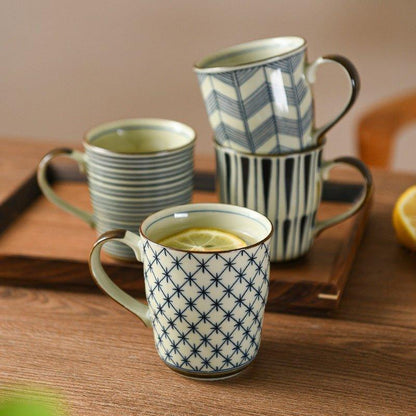 Ceramic Tea Cups Set of 5 Japanese Handcrafted Traditional Pattern Teacup Gift Set
