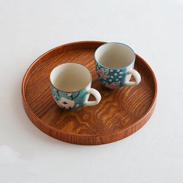Willow Wood Tray Japanese Circular Round Serving Small Medium Large Moon