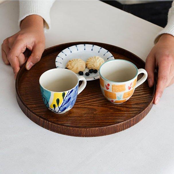 Willow Wood Tray Japanese Circular Round Serving Small Medium Large Moon